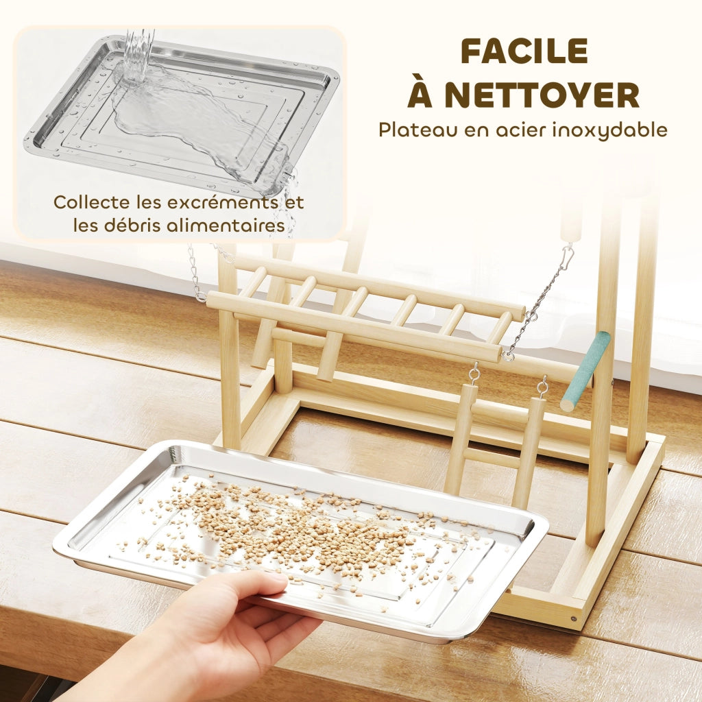 Gioco per Uccelli ¨C Minimal ¨C Legno Naturale 48x38x95cm
