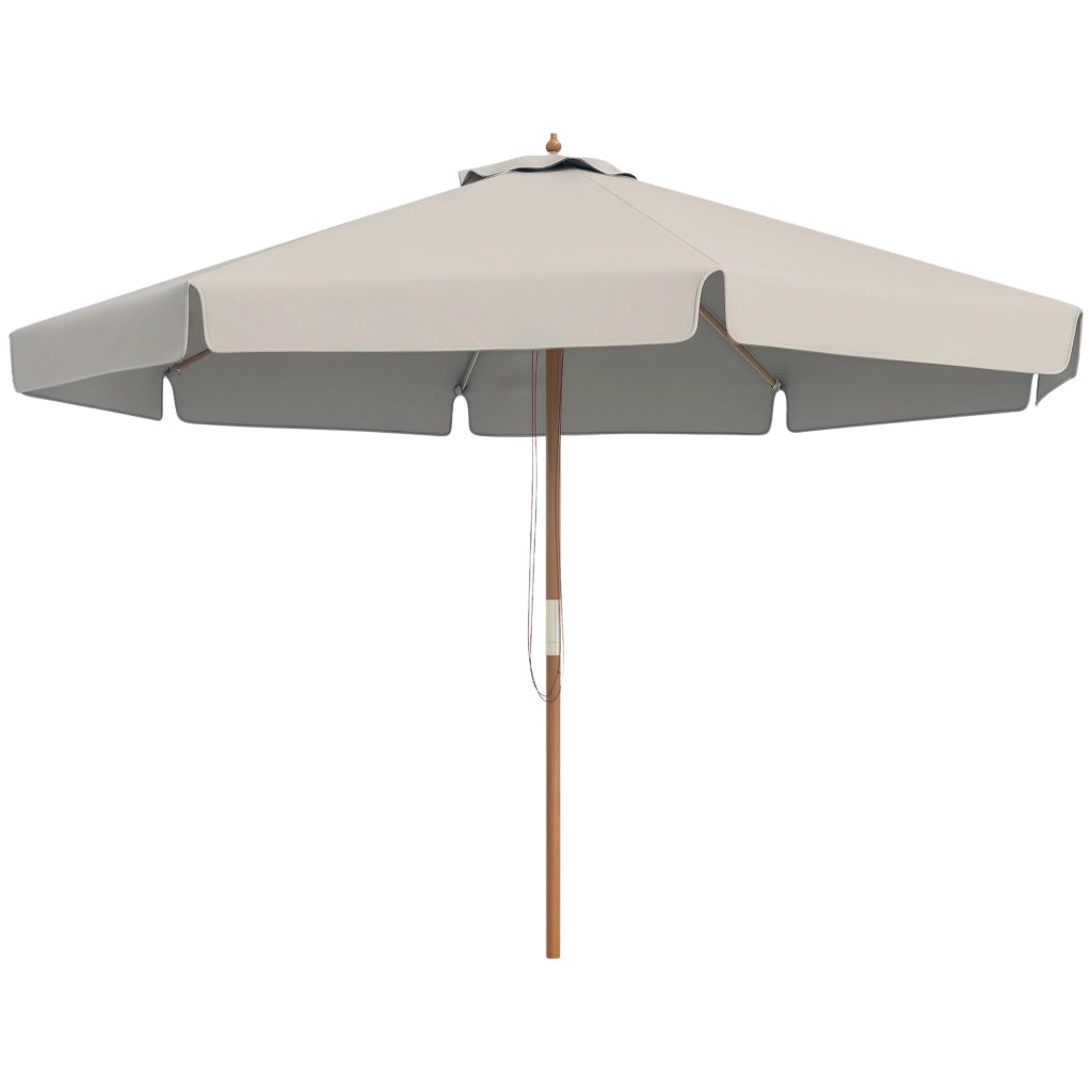 Parasole da giardino rotondo grande in bamb¨´ grigio ¨C zephmum ¨C ? 300 cm