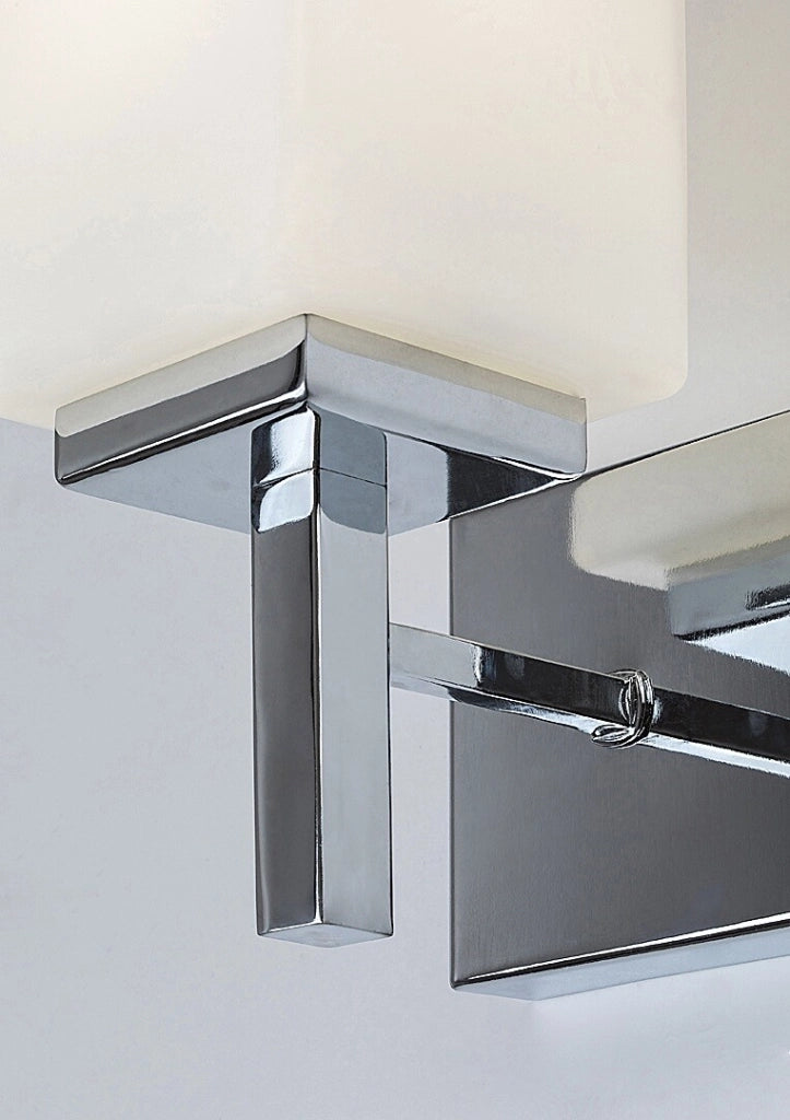 Applique bagno cromata vetro bianco E14 10W Zenkai Rabalux