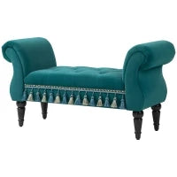Panca Imbottita, Design Vintage, fino a 150 kg, 117x40x58 cm, Verde