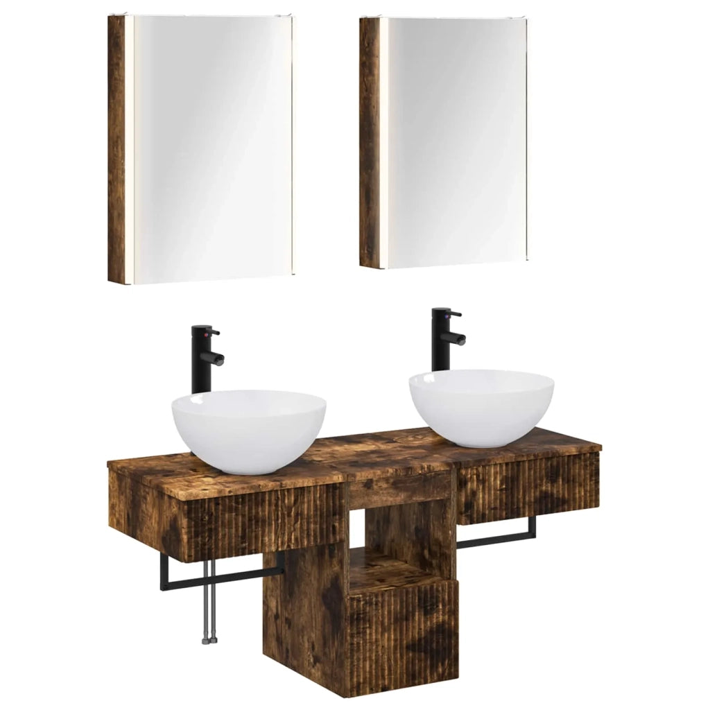 Set di Armadi da Bagno 5 pcs Rovere Fumo 43 x 11,5 x 60,5 cm 3406291