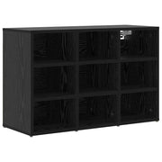 Scarpiera | Mobile per scarpe con lo scaffale Rovere Nero 77,5 x 30 x 51 cm