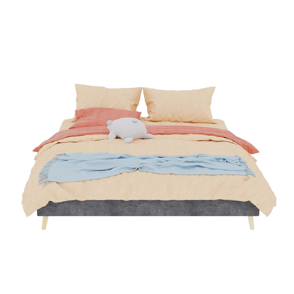 letto tela e metallo grigio 160 x 200 cm