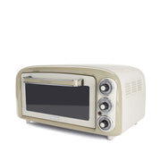 Forno Elettrico 18L - Pizza 30cm, Doppio Vetro, 1380W, Design Vintage - Beige