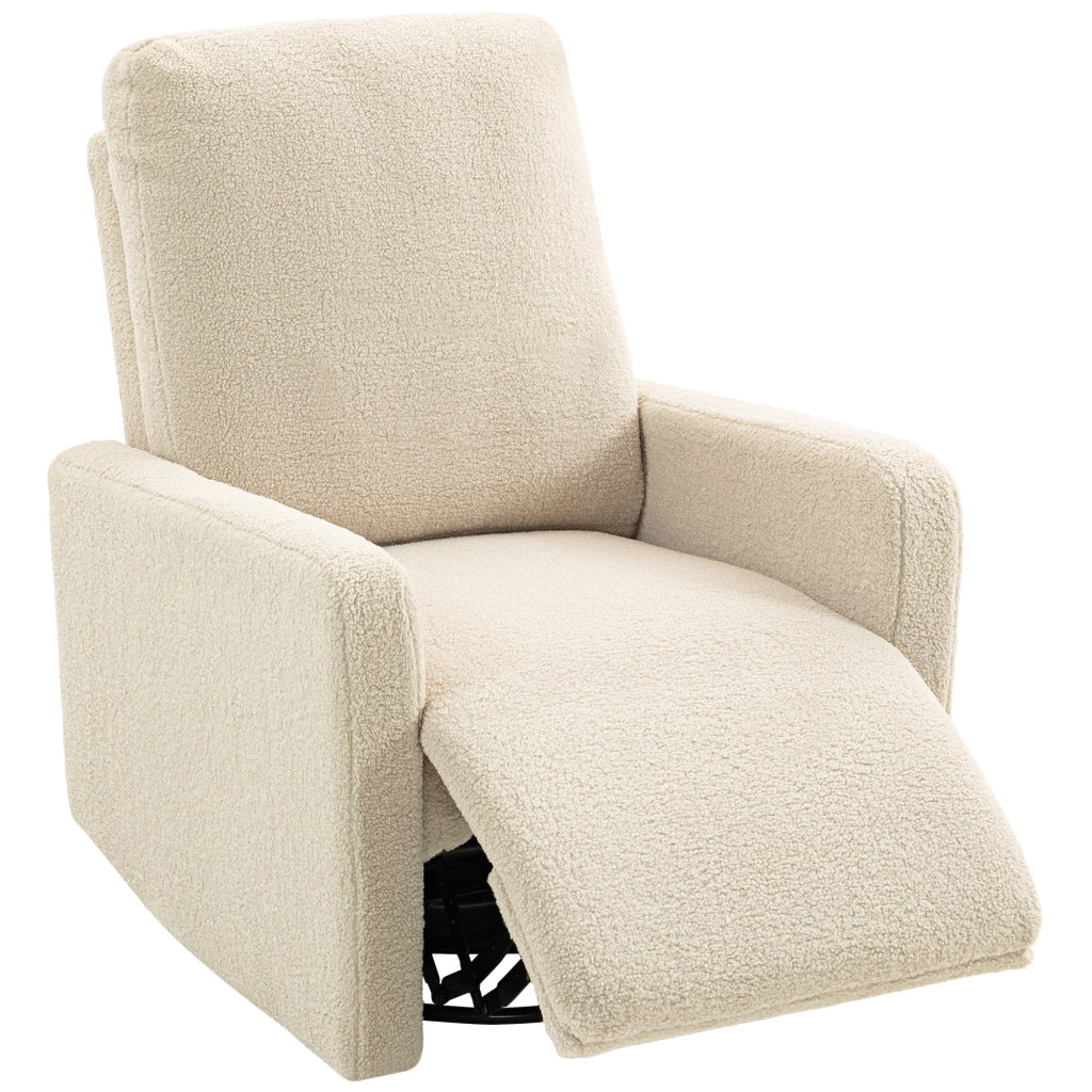Poltrona reclinabile con poggiapiedi e girevole ¨C zephmum ¨C beige 76x94x100 cm