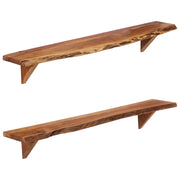 Mensole da Parete 2 pz 110x20x18 cm in Legno Massello di Acacia cod mxl 64412