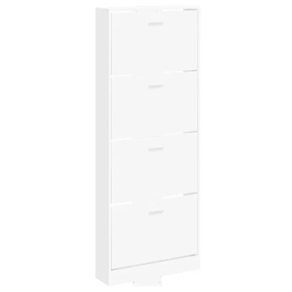 Scarpiera Bianca 59x17x150 cm in Legno Multistrato 342518