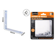 Trade Shop - Set 4pz Lastrine Ad Angolo Lastrina Angolare 80x80x15x2mm Con Viti Mobili 57116 -