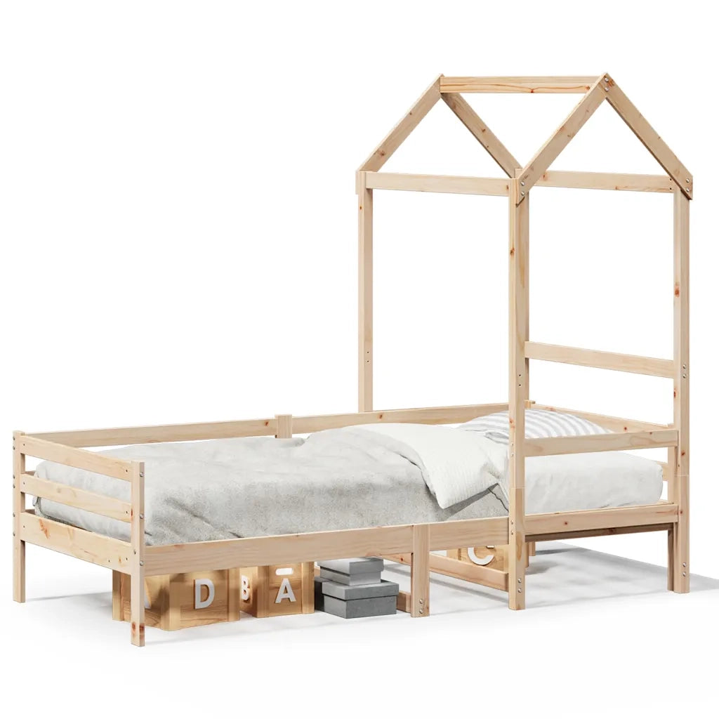Letto singolo | Letto per adulti | Dormeuse con Tetto 80x200 cm in Legno Massello di Pino