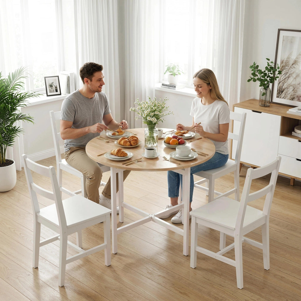 Tavolo pieghevole rotondo 80 cm ¨C Xylo ¨C telaio metallo naturale 2-4 persone