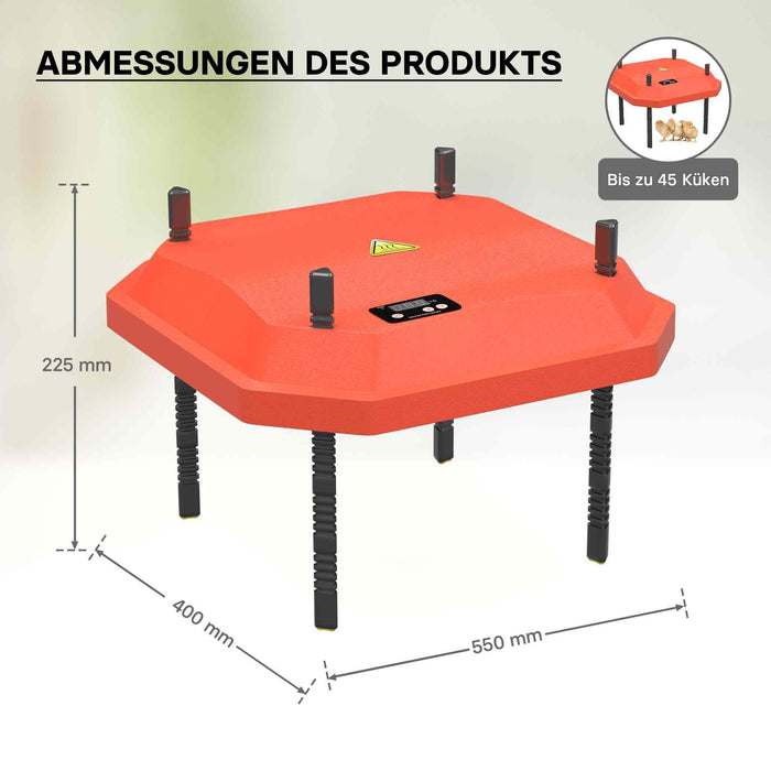 Fudajo Chioccia artificiale 40x55cm 50W Piastra termica per 40-45 pulcini, temperatura regolabile