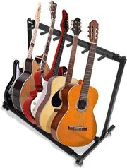Standaard metallico multifunzionale per chitarra con 5 posizioni - universale e organizzatore con contatti in gomma