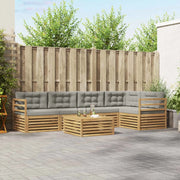 Set di divani da esterno 6 pcs Bianco e Grigio Chiaro