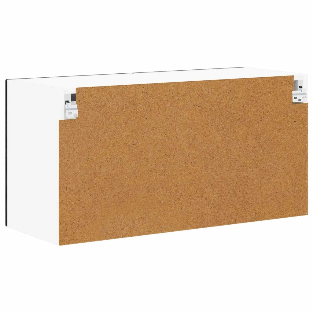 Mobile in vetro da parete LUCCA Rovere Nero 80 x 31 x 40 cm 884946