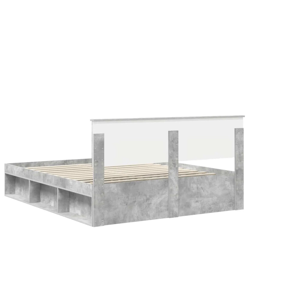 Struttura del letto Calcestruzzo 160 x 200 cm Pino massello 3410576
