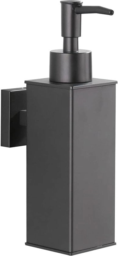 Dispensatore di sapone nero - Acciaio inossidabile - Montaggio a parete - 1 pezzo - Nero - Acciaio inossidabile 304