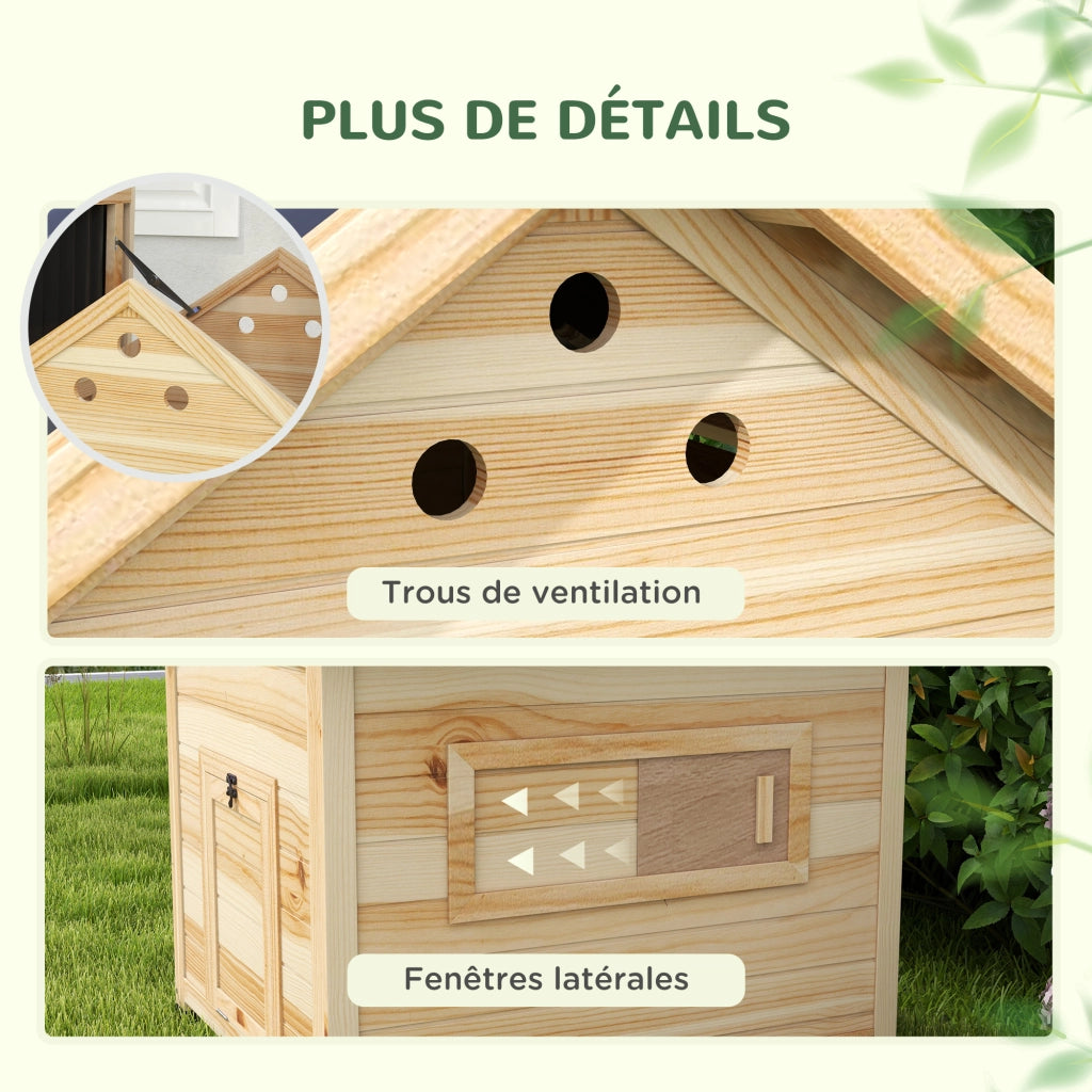 Pollaio in legno per anatre ¨C Minimal ¨C 78x90x92 cm effetto legno naturale