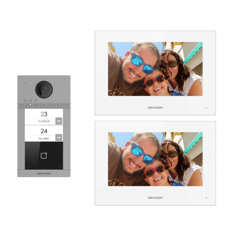 Kit videocitofono IP Monito Bianco 2 Mpx con lettore mifare per sblocco serratura