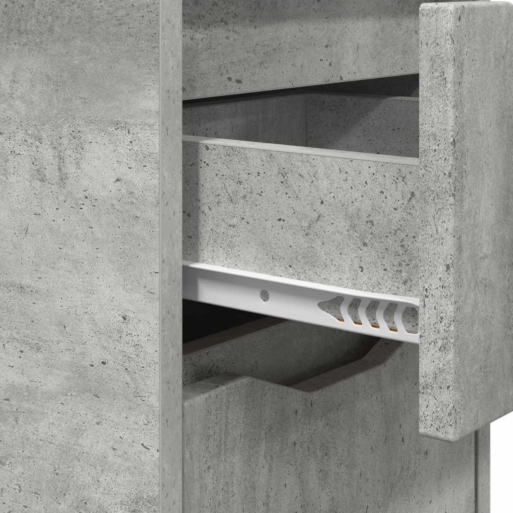Comodino Grigio cemento 30,5 x 30 x 43 cm Legno multistrato 888803