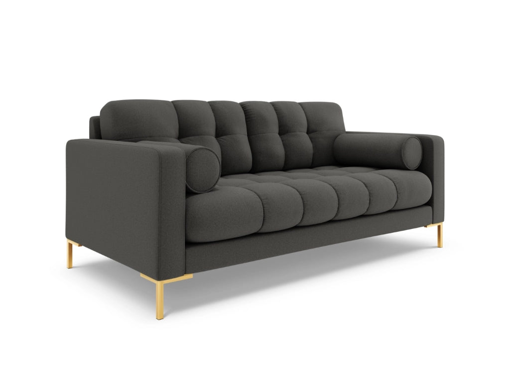 Cosmopolitan Design - Divano "Bali" 3 posti in tessuto strutturato grigio scuro 