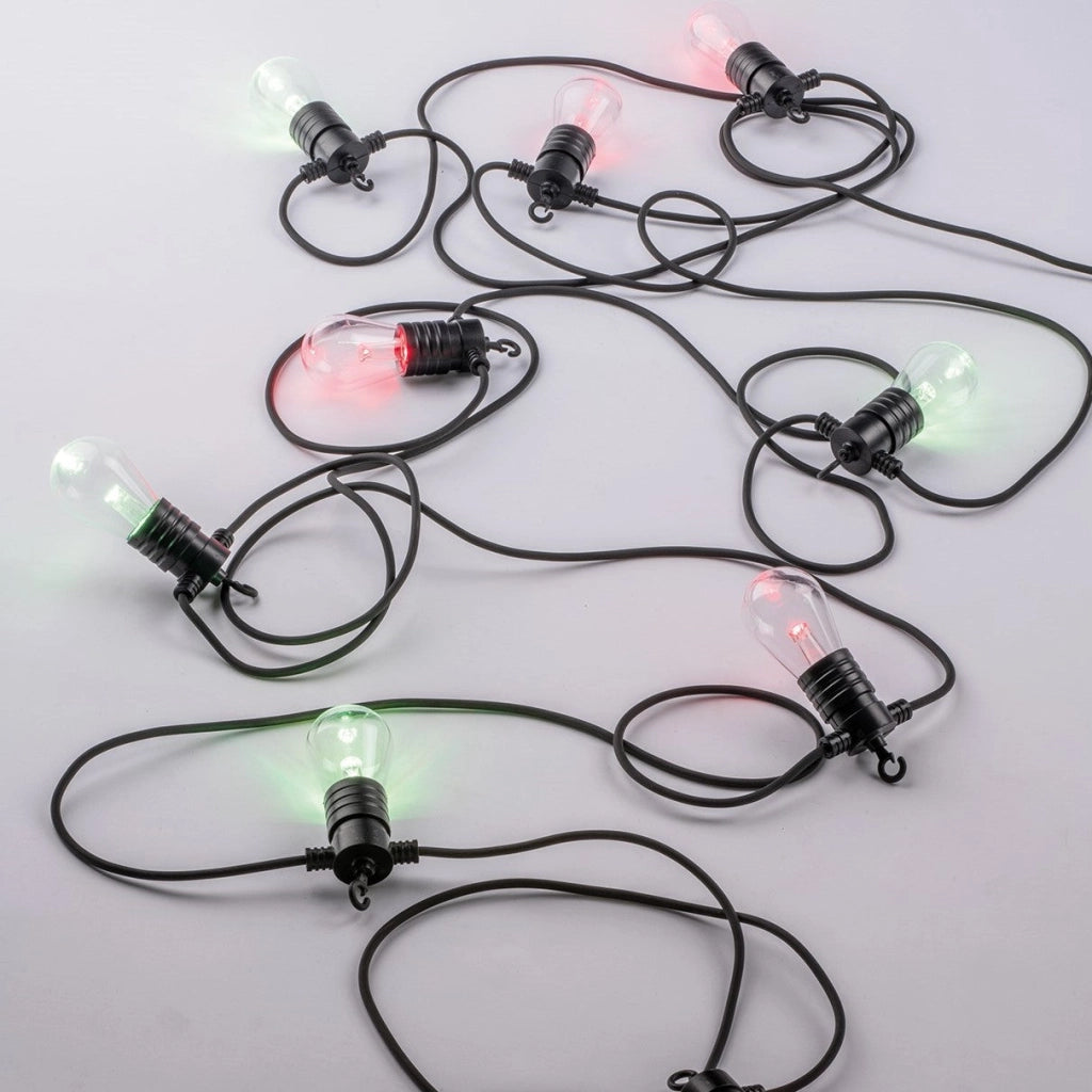 STRINGA ELETTRIFICATA PICNIC NERA 10 LAMPADINE LED 0,5W 400LM RGB + CCT 3000K Luce calda,4000K Luce naturale,6000K Luce fredda DIMMERABILE Wi-Fi IP65 1000CM
