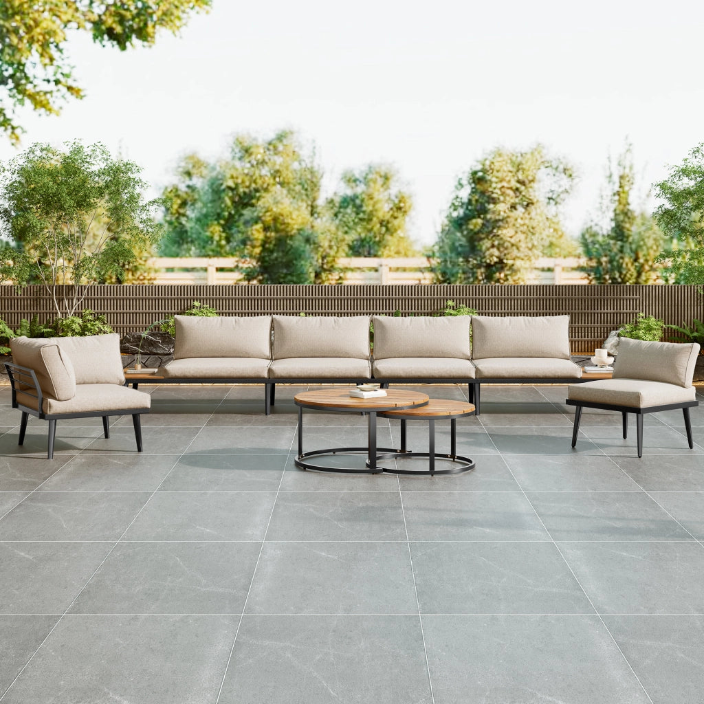 Set Salotto da Giardino 6 Pezzi con Divani, Poltrone e Tavolo ¨C MINIMAL ¨C Esterno, Acciaio