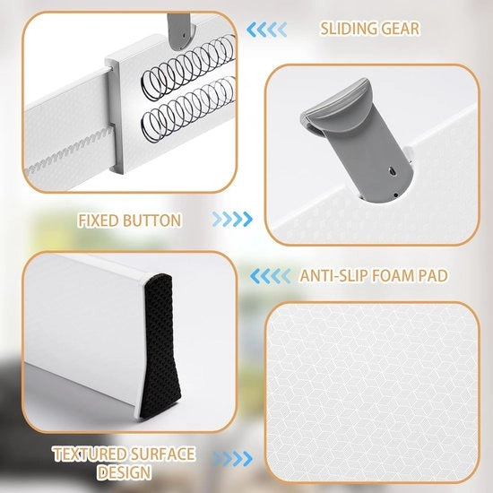 Set di 3 distributore di cassetti in plastica, distributore di cassetti, organizzatore di cassetti, sistema di separazione per cucina, armadio, comodino, camera da letto, bagno, ufficio