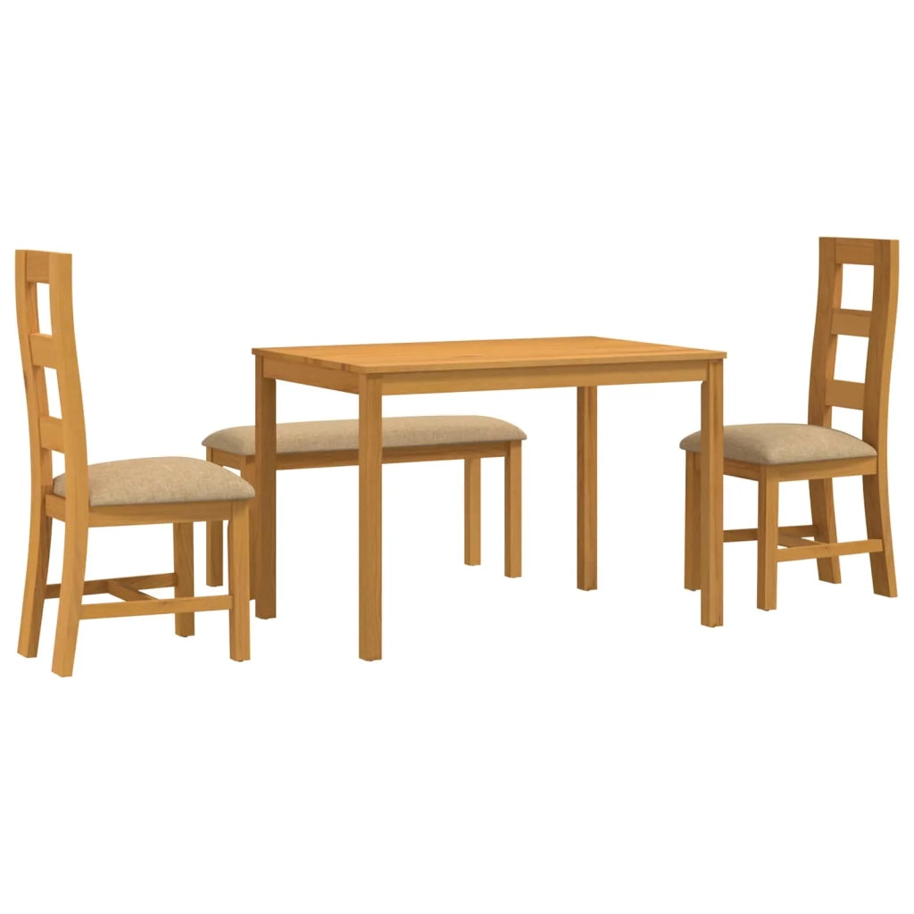 Set da pranzo 4 pz Beige Legno di Quercia Massello 3430306