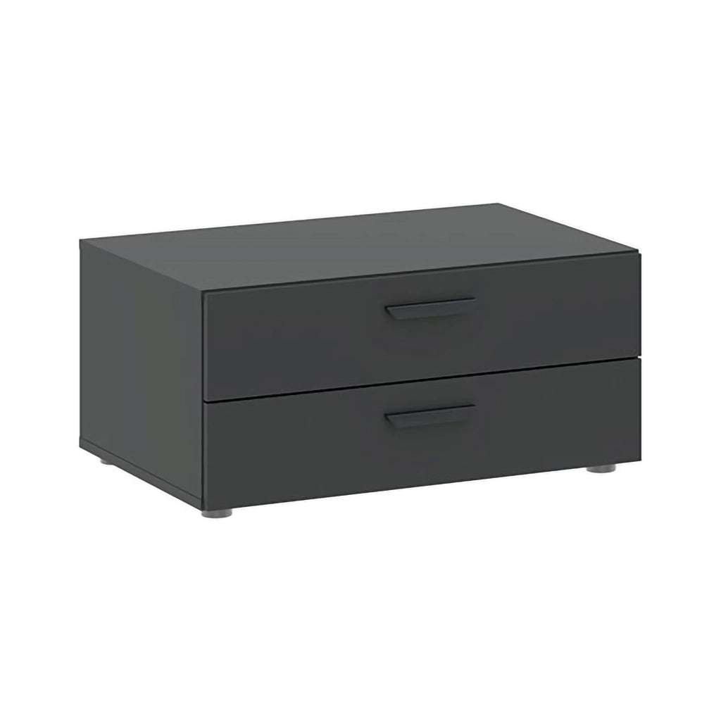 Armadio Camera da Letto Buriasco, Guardaroba 2 Ante un Ripiano, 74x214h cm Nero Antracite