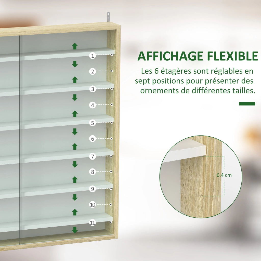 Vetrina da parete con ante scorrevoli ¨C Xylo ¨C 6 ripiani vetro 80x9.5x83 cm
