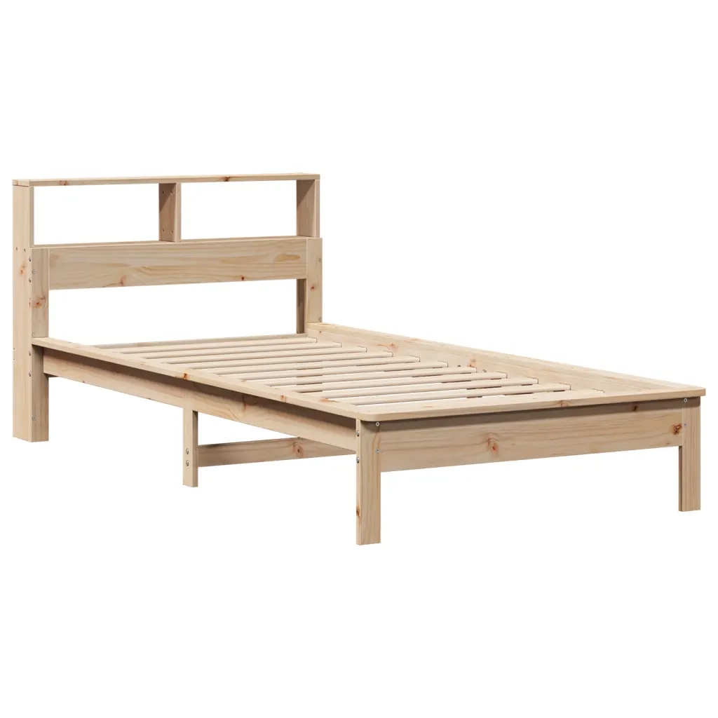 Giroletto con Libreria senza Materasso 75x190 cm in Legno Pino