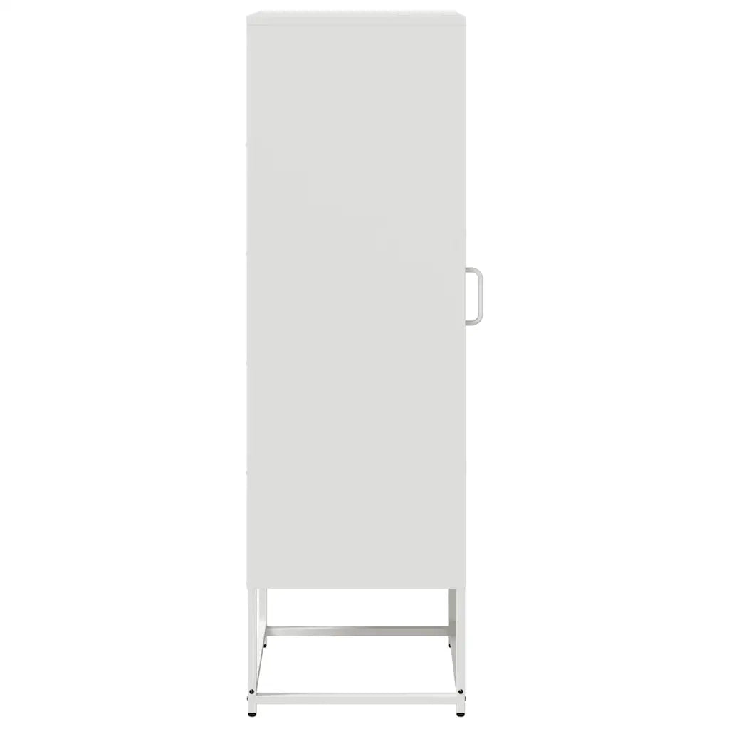 Credenza | Madia | Buffet da pranzo | Armadio da pranzo Bianca 36x39x123 cm Acciaio Laminato a Freddo