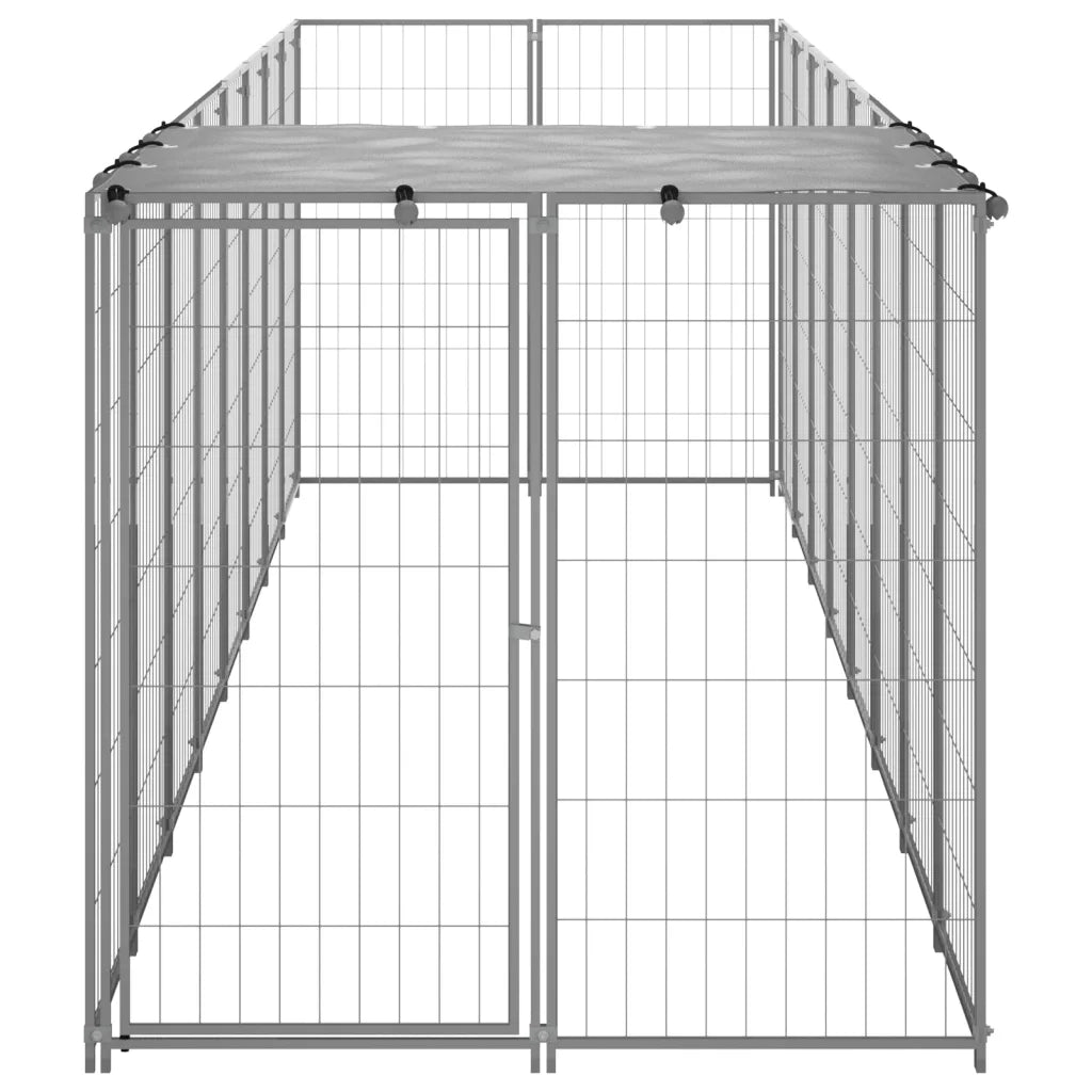 Gabbia per Cani Argento 4,84 m² in Acciaio 3082203