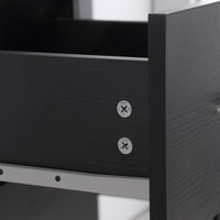 Scrivania PC da Ufficio 3 Ripiani 3 Cassetti 120x49x72 cm in Legno MDF Nera