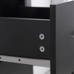 Scrivania PC da Ufficio 3 Ripiani 3 Cassetti 120x49x72 cm in Legno MDF Nera