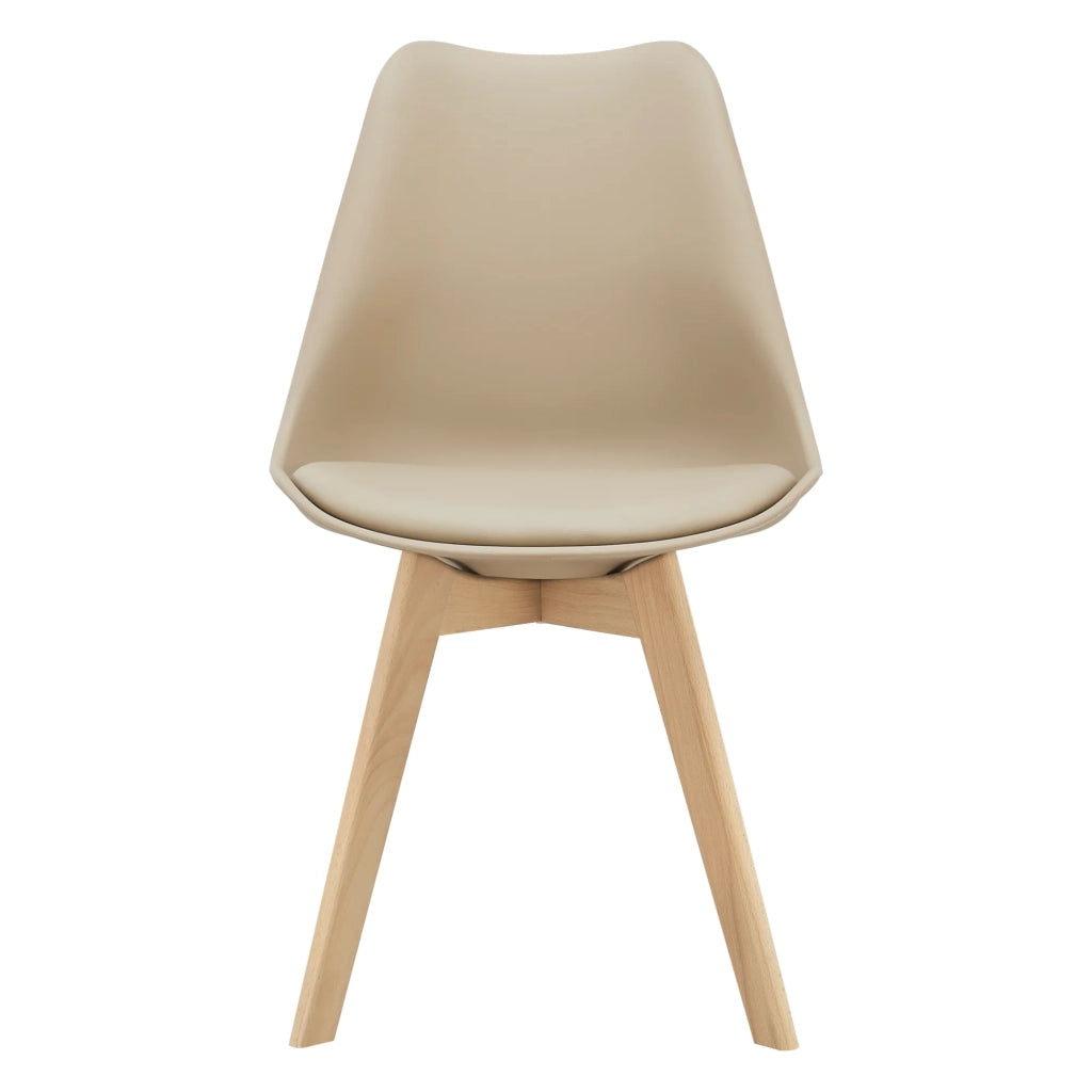 Set di 4 sedie da pranzo in similpelle color faggio beige 03_0006760