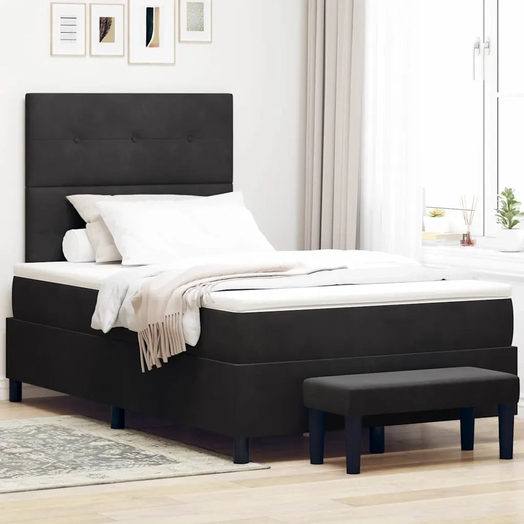 Letto a molle con testiera Nero 190 x 120 cm Velluto 3344500