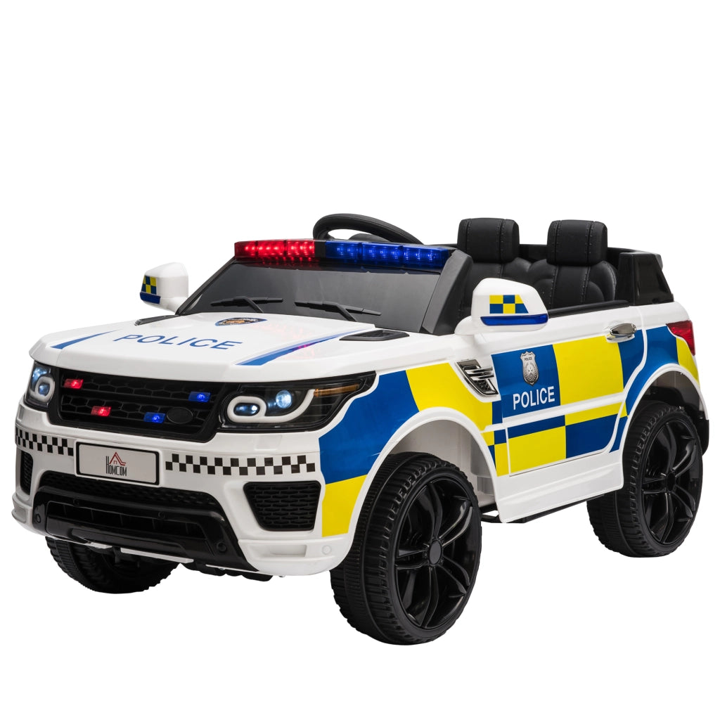 Auto Bambini Polizia Elettrica ¨C Zephmum ¨C Bianco 110x68x52cm