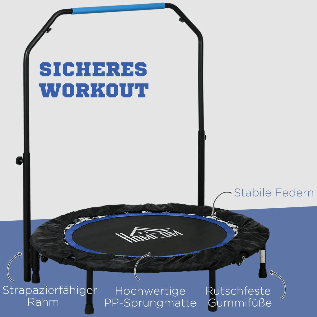 Trampolino Fitness Pieghevole ¨C Zephmum ¨C Nero/Blu ?102x123H cm