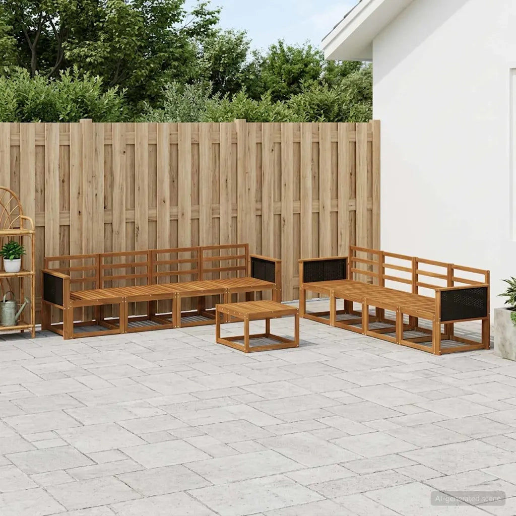 Set di divani da esterno 7 pcs Naturale