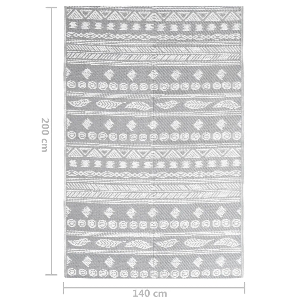 Tappeto da Esterno ARAKIL Grigio 140x200 cm in PP 316971