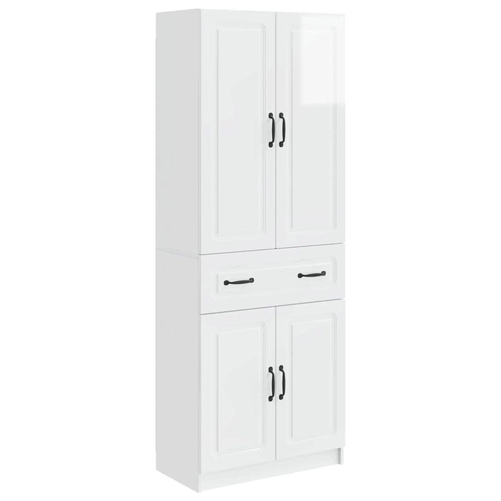 Set di armadi 2 pcs Bianco Lucido Legno ingegnerizzato