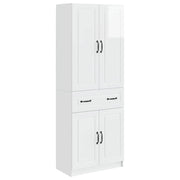 Set di armadi 2 pcs Bianco Lucido Legno ingegnerizzato