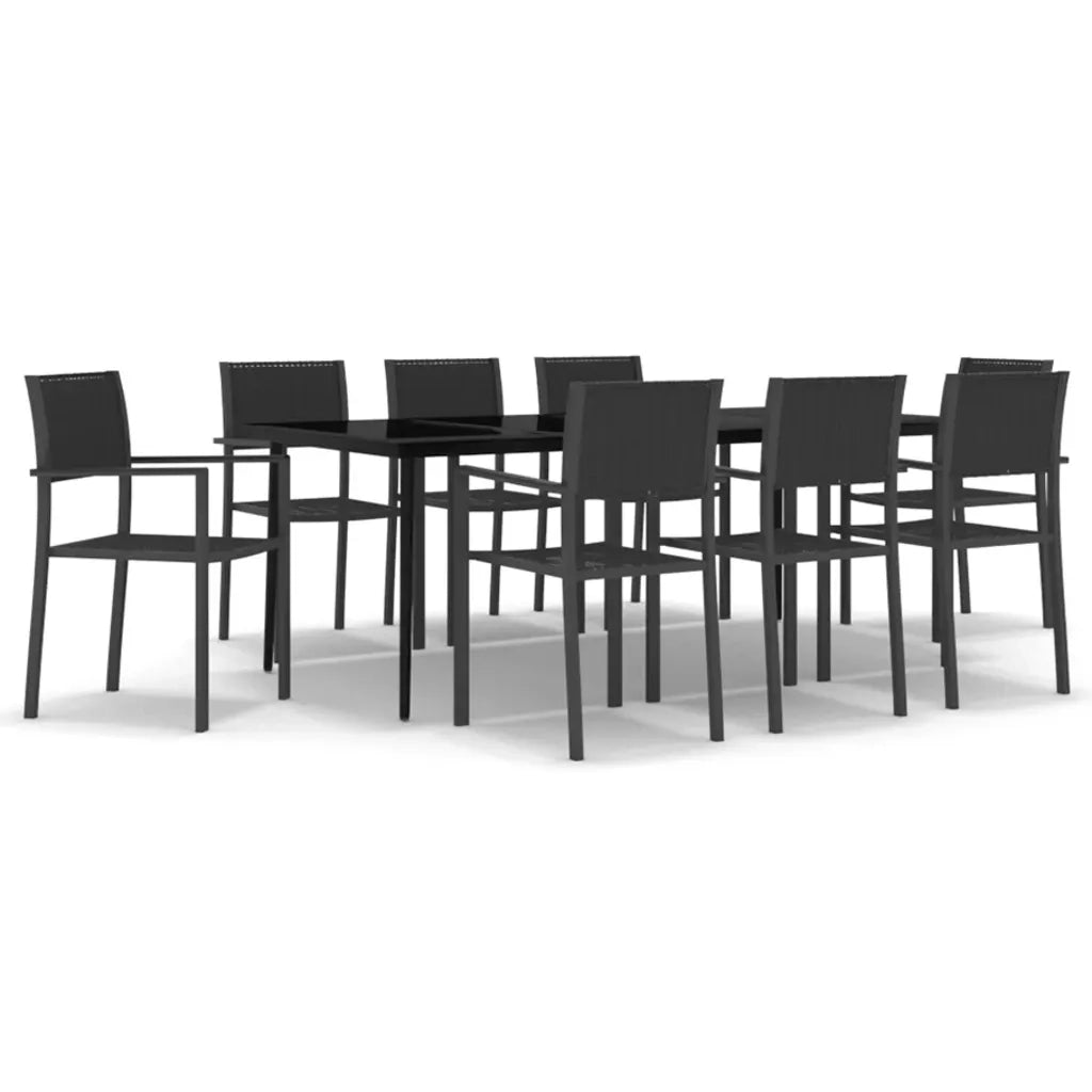 Set da Pranzo da Giardino 9 pz Nero cod mxl 35304