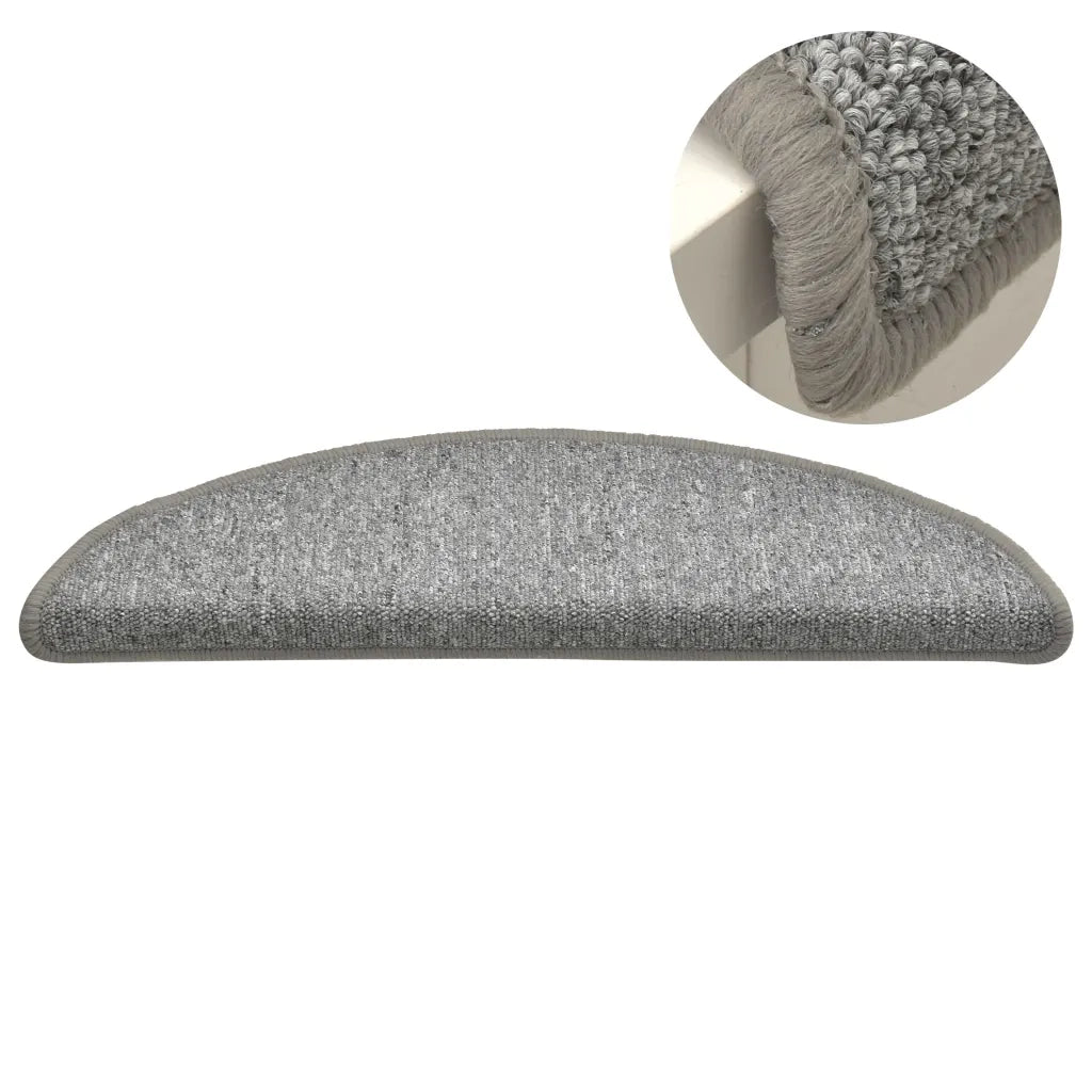 Tappetini per scale 15 pz 56x17x3 cm Grigio chiaro Semicircolari 322370