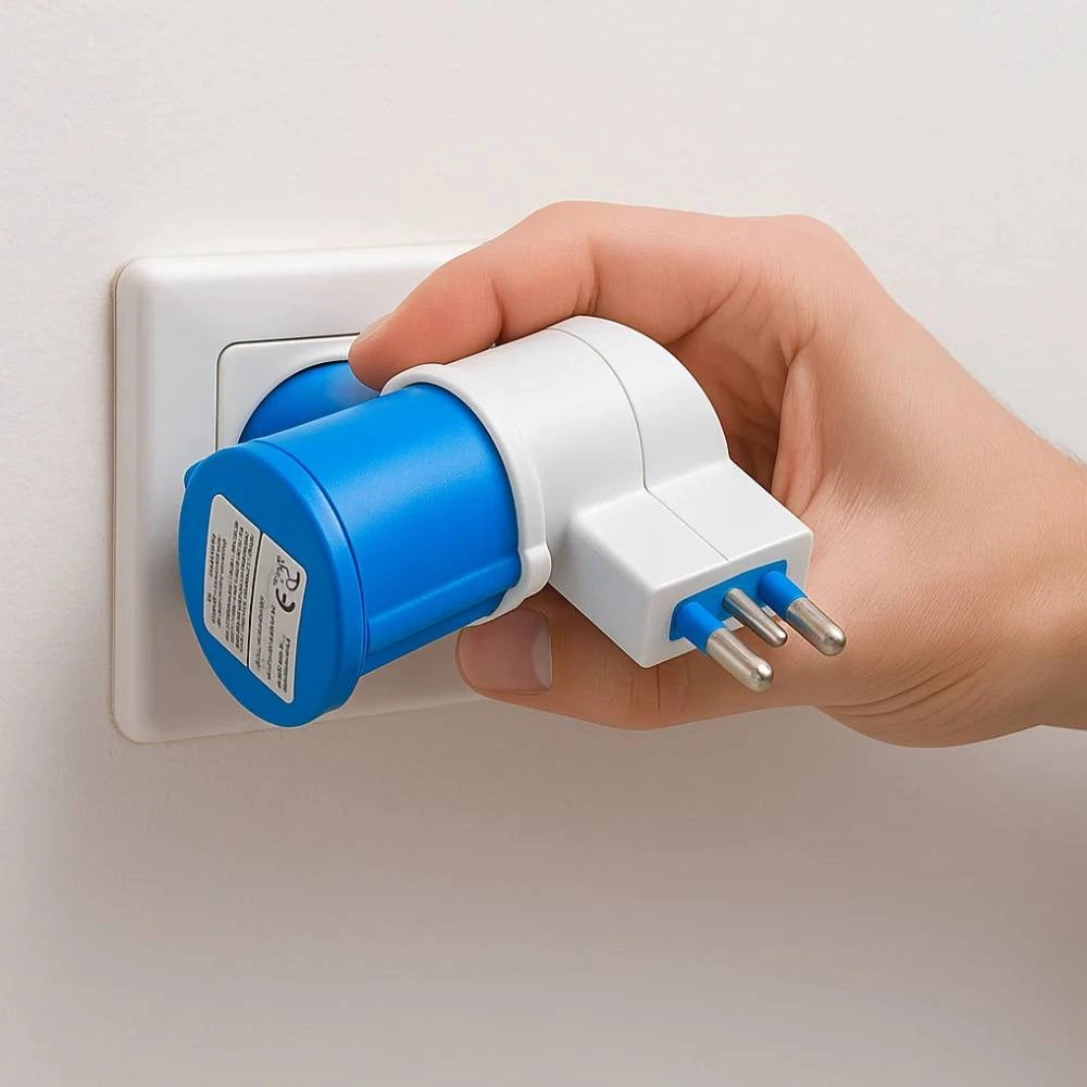 Ecova 20552 adattatore industriale con spina italiana 16a presa cee 2p+t