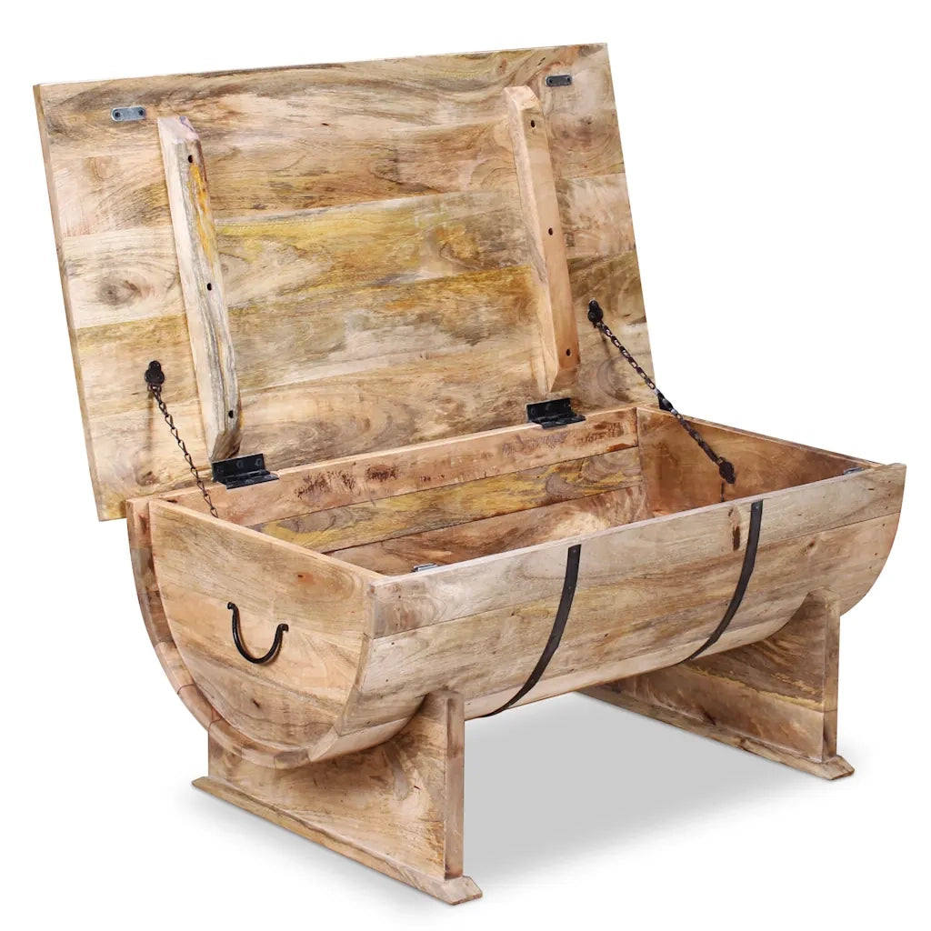Tavolino da Salotto in Legno Massello di Mango 88x50x40 cm 243977