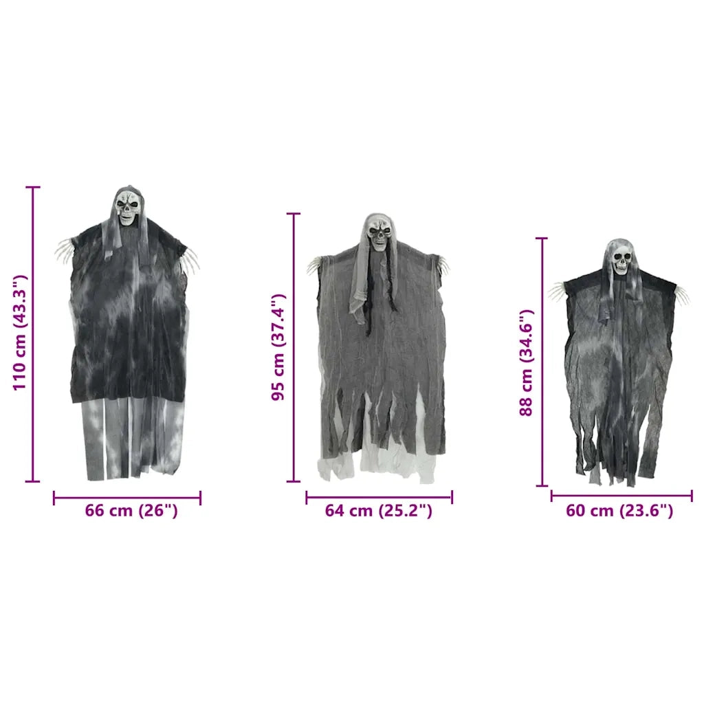 Fantasma appeso di Halloween 3 pcs Nero 66 x 110 cm Poliestere