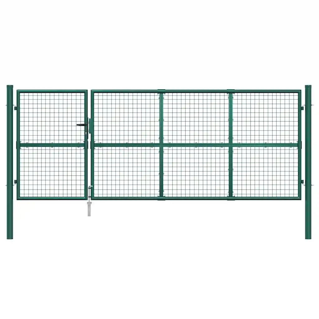 Cancello da Giardino in Rete Verde 350x175 cm Acciaio Zincato
