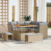 Set Divano da Giardino 8 pcs Beige polyrattan 3361477